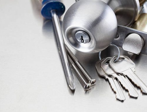 Door knob and parts used by a locksmith